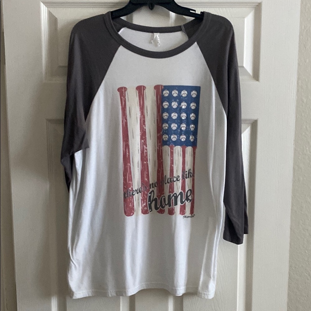 There’s no place like home - baseball shirt with stud accents